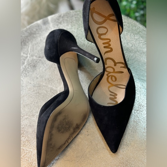 Black Suede Sam Edelman Delilah d’Orsay Pumps - Picture 8 of 9